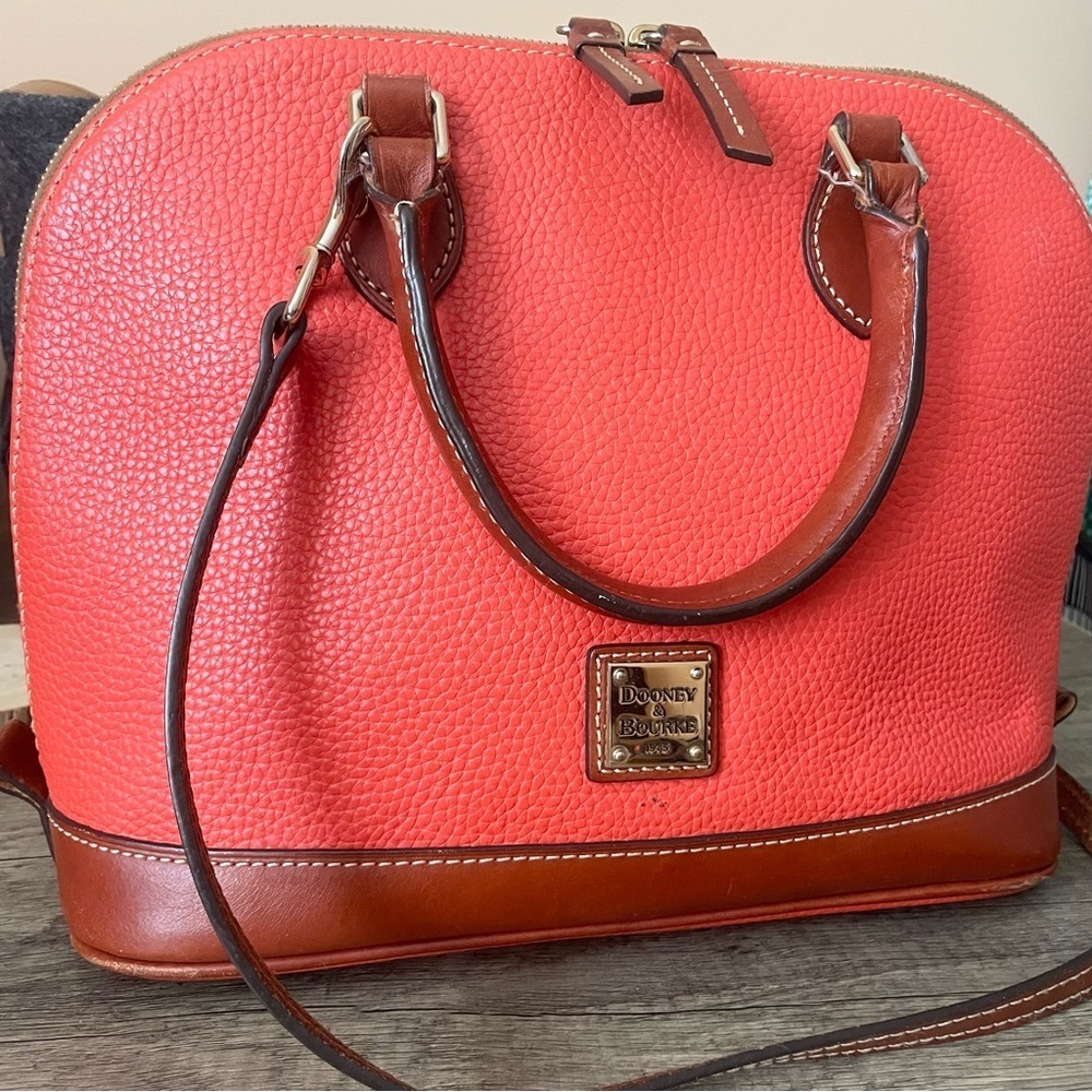 DOONEY & BURKE Pebble Grain Zip Zip Leather Satchel